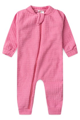 Macacão Bouclé Quadriculado - Rosa - Ame Kids
