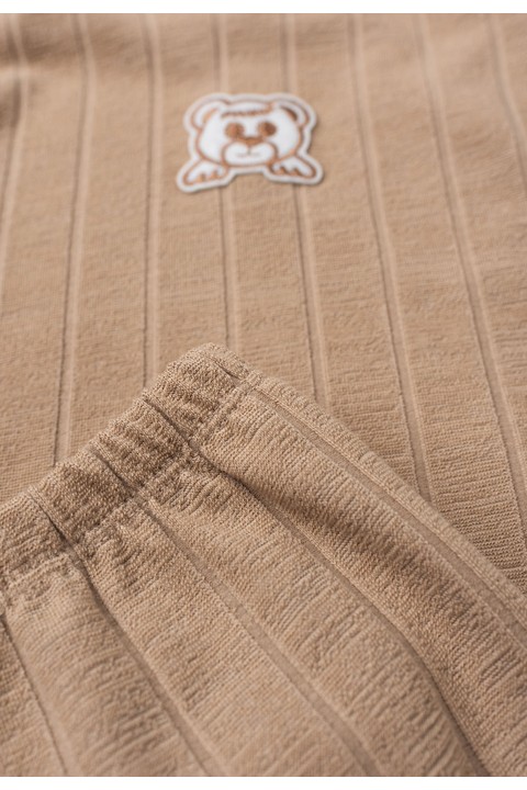 Conjunto Blusa Manga Longa Ursinho e Calça - Nude - Ame Kids