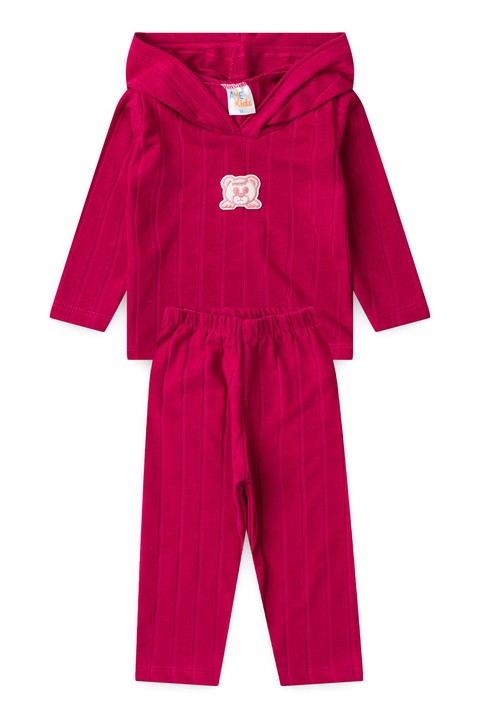 Conjunto Blusa Manga Longa Ursinho e Calça - Fucsia - Ame Kids