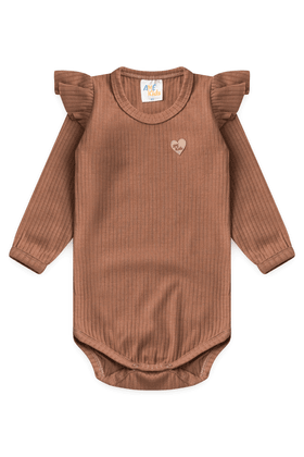 Conjunto Body Canelado Menina - Doce de Leite - Ame Kids