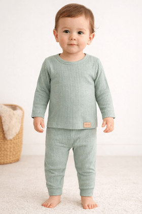 Conjunto Blusa Ml e Calça com Aplique na Barra- Verde Jade - Ame Kids