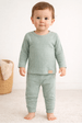 Conjunto Blusa Ml e Calça com Aplique na Barra- Verde Jade - Ame Kids