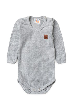 Conjunto Body Canelado Menino - Mescla - Ame Kids
