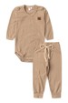 Conjunto Body Canelado Menino - Nude - Ame Kids