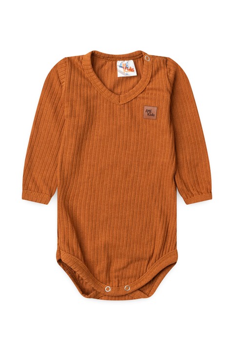 Conjunto Body Canelado Menino - Avelã - Ame Kids