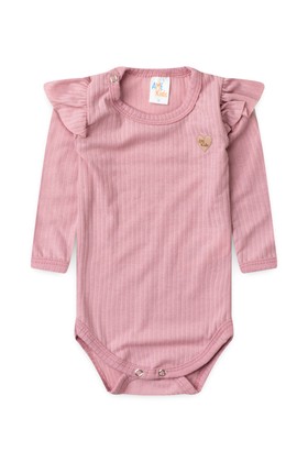 Conjunto Body Canelado Menina - Rosa - Ame Kids