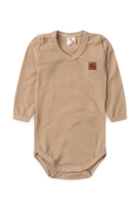 Conjunto Body Canelado Menino - Nude - Ame Kids