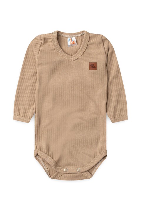 Conjunto Body Canelado Menino - Nude - Ame Kids