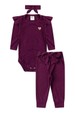 Conjunto Body Canelado Menina - Beringela - Ame Kids