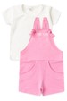 Conjunto Infantil Jardineira e Blusa - Rosa - Ame Kids
