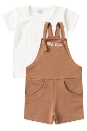 Conjunto Infantil Jardineira e Blusa - Doce de Leite - Ame Kids