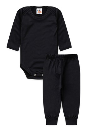 Conjunto Body e Calça Térmica - Preto  - Ame Kids