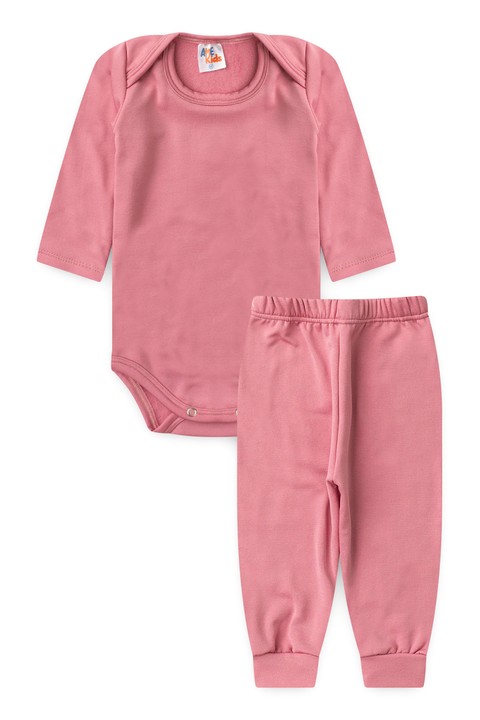 Conjunto Body e Calça Térmica - Rosa - Ame Kids