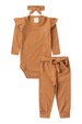 Conjunto Body Canelado Menina - Caramelo - Ame Kids