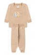 Conjunto Pijama Bebê Meia Estação Blusa e Calça - Ursinho Caqui - Ame Kids