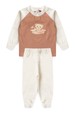 Conjunto Pijama Bebê Meia Estação Blusa e Calça - Ursinho Off-White - Ame Kids