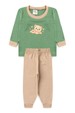 Conjunto Pijama Bebê Meia Estação Blusa e Calça - Ursinho Verde - Ame Kids