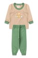 Conjunto Pijama Bebê Meia Estação Blusa e Calça - Ursinho Caqui - Ame Kids