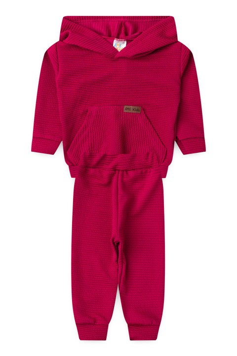 Conjunto Bebê Casaco  e Calça Turim - Rosa - Ame Kids