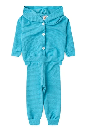 Conjunto Bebê Casaco Botões e Calça Turim - Azul - Ame Kids