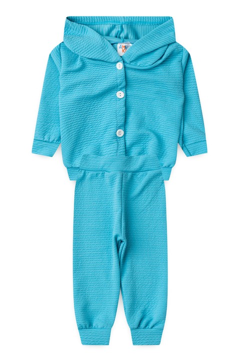 Conjunto Infantil Bebê Casaco Botões e Calça Turim - Azul - Ame Kids
