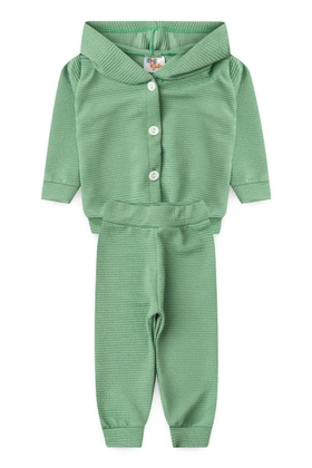 Conjunto Bebê Casaco Botões e Calça Turim - Verde - Ame Kids