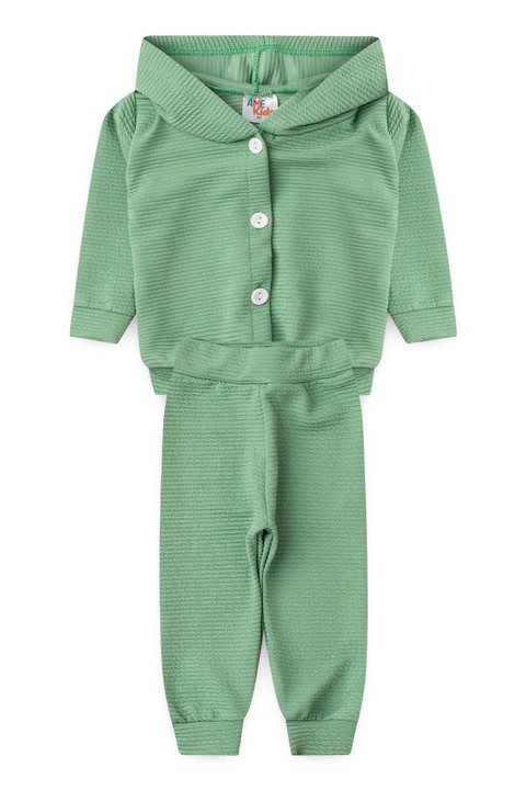 Conjunto Infantil Bebê Casaco Botões e Calça Turim - Verde - Ame Kids