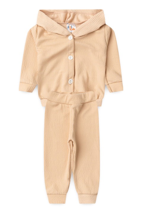 Conjunto Infantil Bebê Casaco Botões e Calça Turim - Creme  - Ame Kids