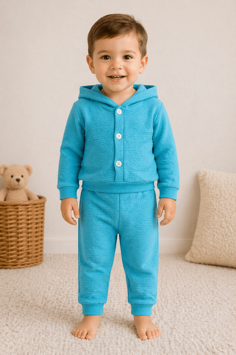 Conjunto Infantil Bebê Casaco Botões e Calça Turim - Azul - Ame Kids