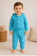 Conjunto Infantil Bebê Casaco Botões e Calça Turim - Azul - Ame Kids