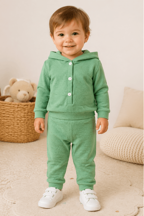 Conjunto Infantil Bebê Casaco Botões e Calça Turim - Verde - Ame Kids