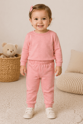 Conjunto Infantil Bebê Blusa e Calça Térmica - Rosa - Ame Kids