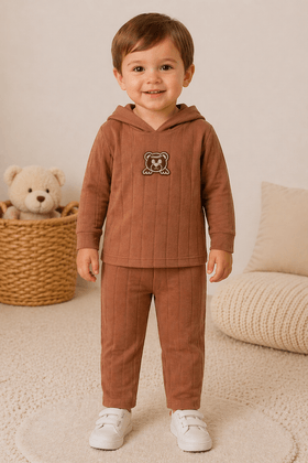 Conjunto Infantil Bebê Blusa Manga Longa Ursinho e Calça - Caramelo - Ame Kids