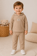 Conjunto Infantil Bebê Blusa Manga Longa Ursinho e Calça - Areia - Ame Kids