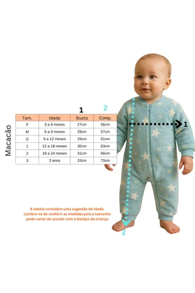 Macacão Infantil Bebê Fleece - Estrela Azul - Ame Kids