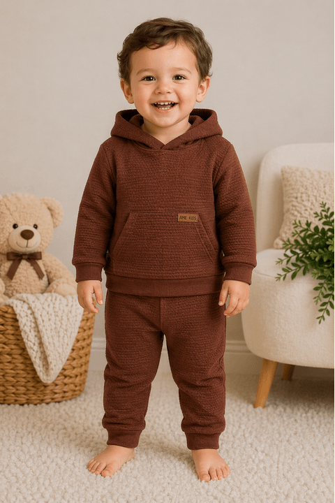 Conjunto Infantil Bebê Casaco  e Calça Turim - Avelã - Ame Kids