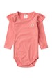 Conjunto Infantil Bebê Body Canelado Menina - Pêssego - Ame Kids