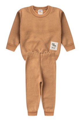 Conjunto Infantil Bebê Blusa Manga Longa e Calça Moletom - Avelã - Ame Kids