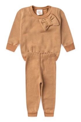 Conjunto Infantil Blusa e Calça Moletom - Caramelo - Ame Kids