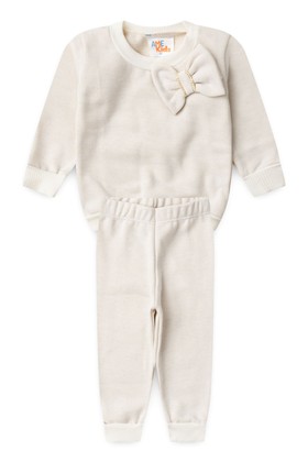 Conjunto Infantil Blusa e Calça Moletom - Off-White - Ame Kids