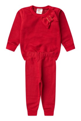 Conjunto Infantil Blusa e Calça Moletom - Vermelho - Ame Kids