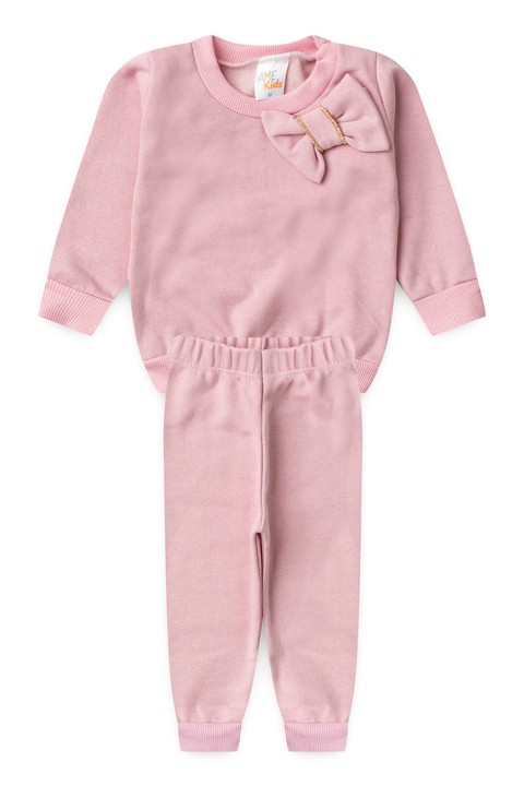 Conjunto Infantil Blusa e Calça Moletom - Rosa - Ame Kids