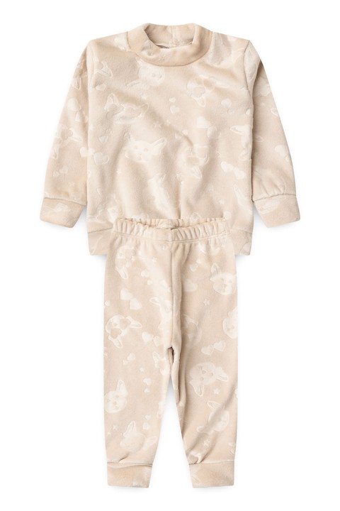 Conjunto Blusa Manga Longa e Calça Flanel Luxo- Caramelo- Ame Kids