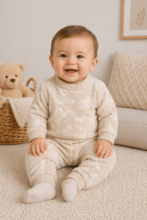 Conjunto Blusa Manga Longa e Calça Flanel Luxo- Caramelo- Ame Kids