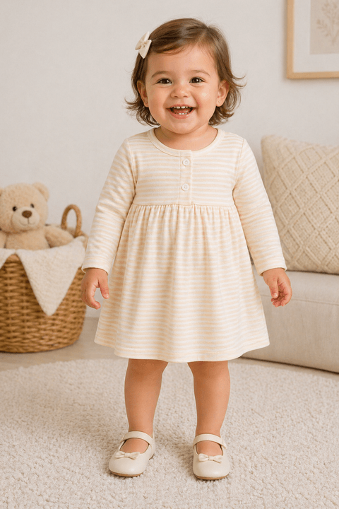 Vestido Manga Longa Bebe Menina -Off- Ame Kids