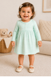 Vestido Manga Longa Bebe Menina -Verde Bebe- Ame Kids