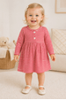 Vestido Manga Longa Bebe Menina -Vermelho- Ame Kids
