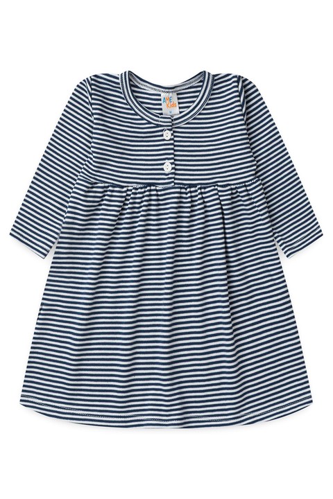 Vestido Manga Longa Bebe Menina -Marinho- Ame Kids
