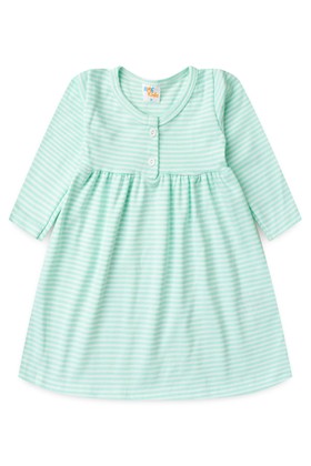 Vestido Manga Longa Bebe Menina -Verde Bebe- Ame Kids