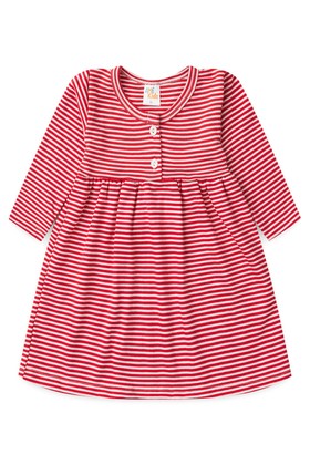 Vestido Manga Longa Bebe Menina -Vermelho- Ame Kids